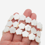 Перламутр речных ракушек, цветочки, 13мм, белый