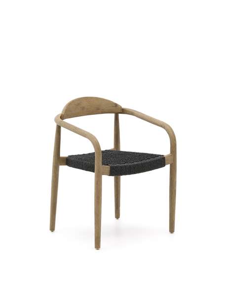 Стул Glynis массив эвкалипта с черным сиденьем