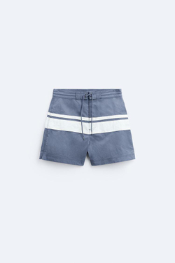 ZARA ПЛАВКИ В ПОЛОСКУ, СИНИЙ / СЕРЫЙ