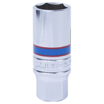 KING TONY (363521) Головка свечная шестигранная 3/8", 21 мм, резиновый фиксатор