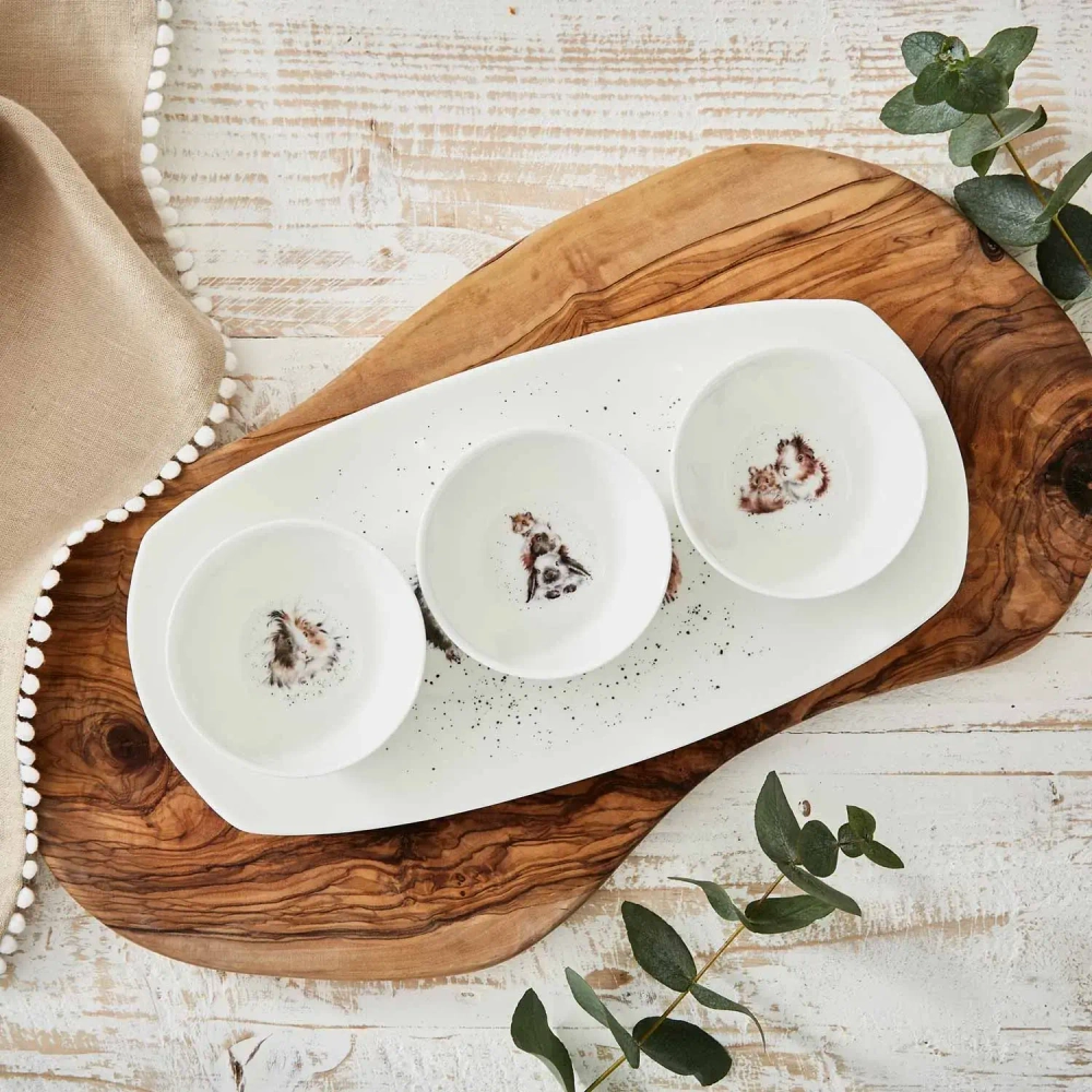 Royal Worcester Wrendale Designs Набор мисок на подносе 3+1 9 см