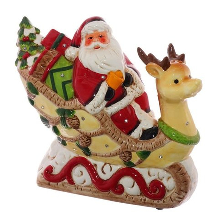 256184 Фигурка "Санта в санях" свет, музыка