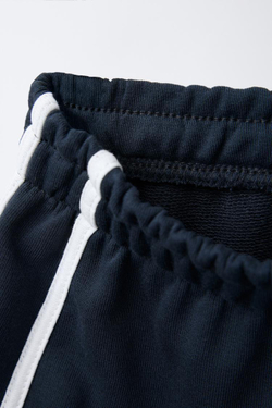 ZARA ШОРТЫ ИЗ МЯГКОЙ ТКАНИ С ПРИНТОМ В СТИЛЕ ПРЕППИ, АНТРАЦИТОВО-СЕРЫЙ