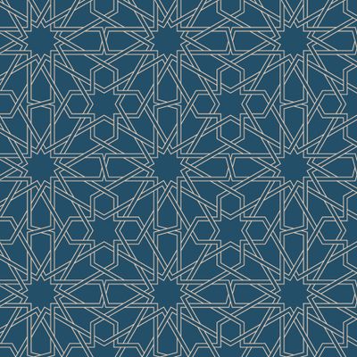 Исламский геометрический синий орнамент