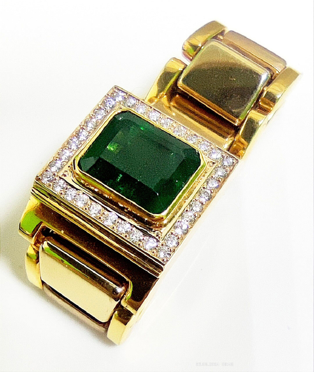 Печатка Эстерелла золото 750, изумруд, бриллианты