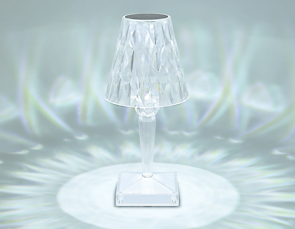 Настольная светодиодная лампа с сенсорным выключателем DE8055 CL прозрачный LED 3000K/4200K/6400K 3W