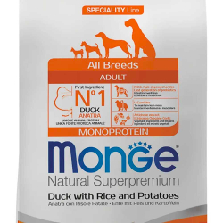 Monge Dog All Monoprotein Duck - монобелковый корм для собак (утка, рис и картофель)