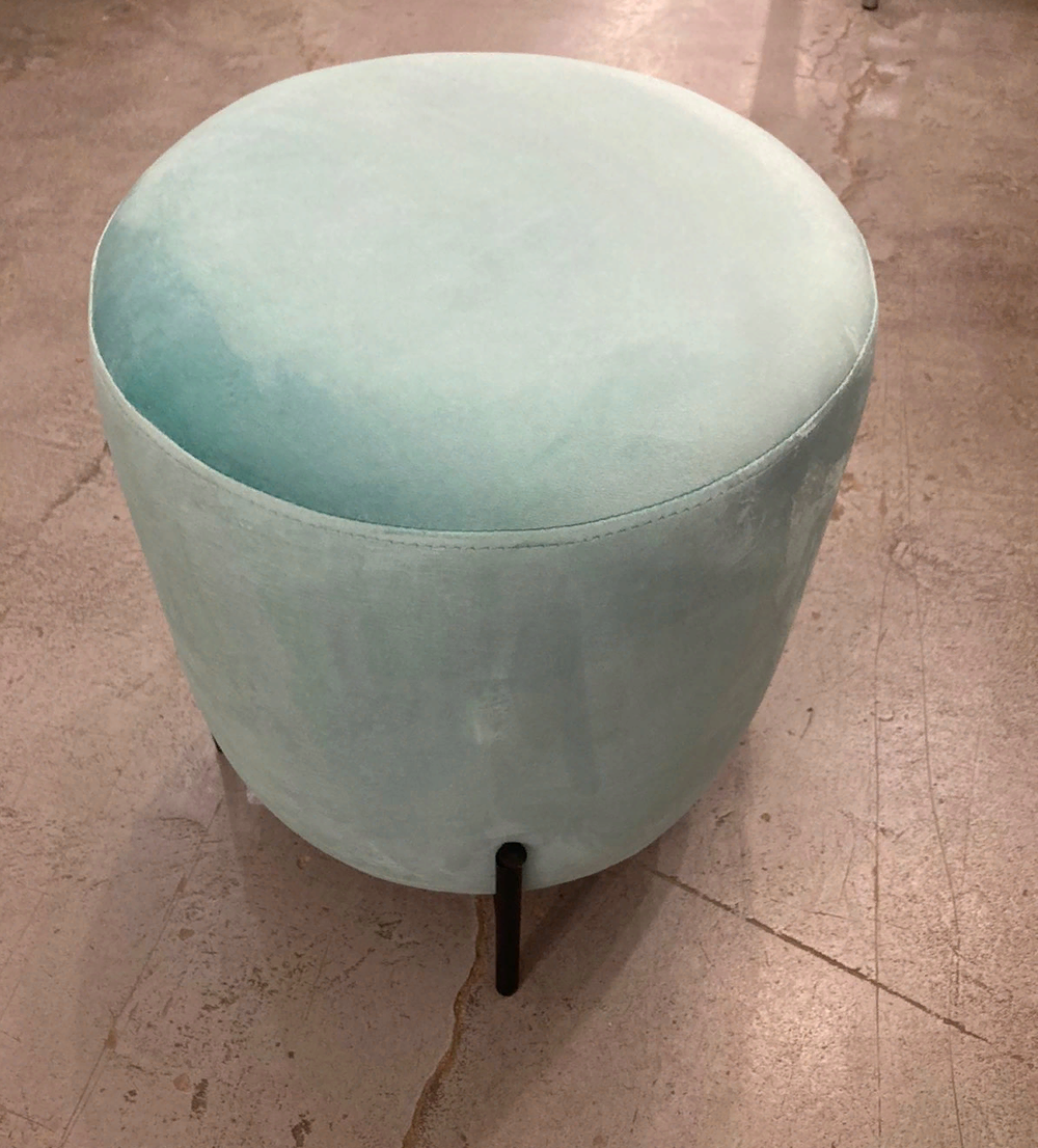 Пуфик Орегон велюр бирюза/черный