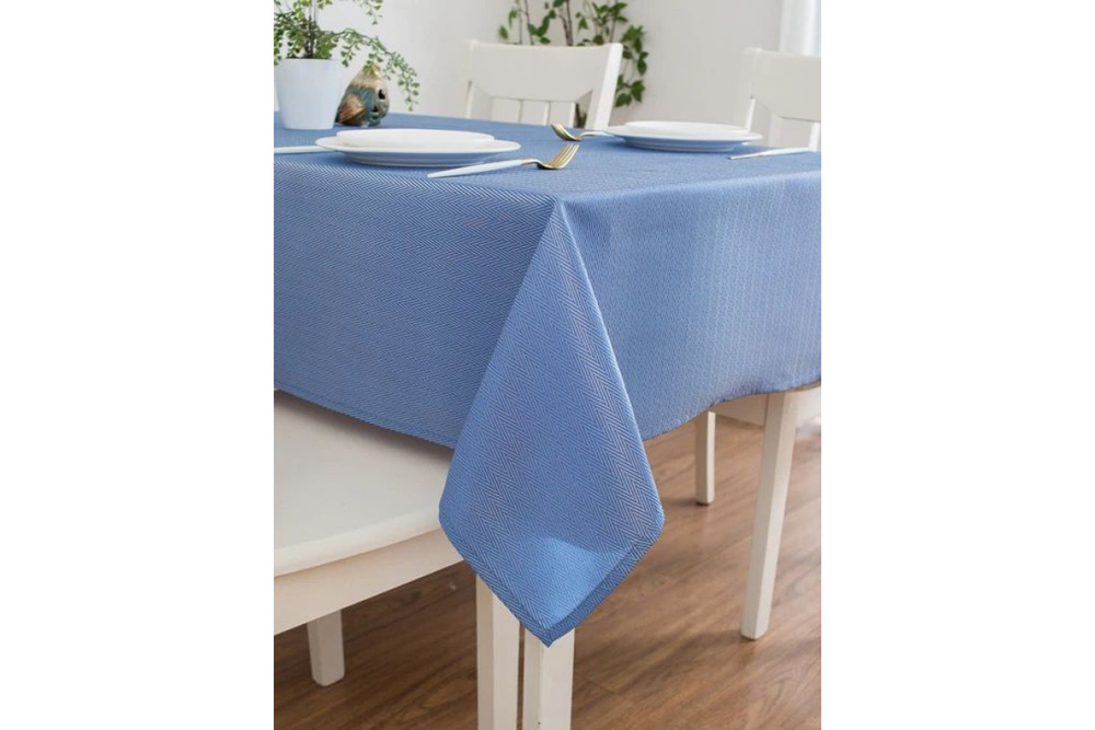 Скатерть Home One Herringbone, 150х213, полиэстер, темно-синий
