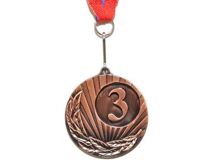 Медаль спортивная с лентой за 3 место. Диаметр 5 см: 1703-3