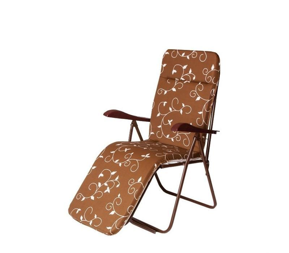 Кресло -шезлонг Машека арт.С399/38 (1 шт. в уп.) (каркас коричневый, ткань вензель)