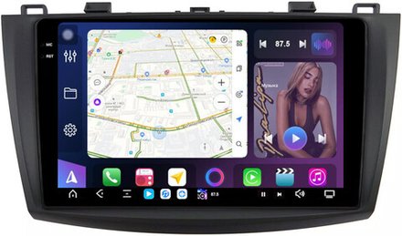 Магнитола для Mazda 3 BL, Axela 2009-2013 - FarCar GX034M монитор 9.5" 2K QLED на Android 14, TS20, 6+128Гб, CarPlay, 4G SIM-слот