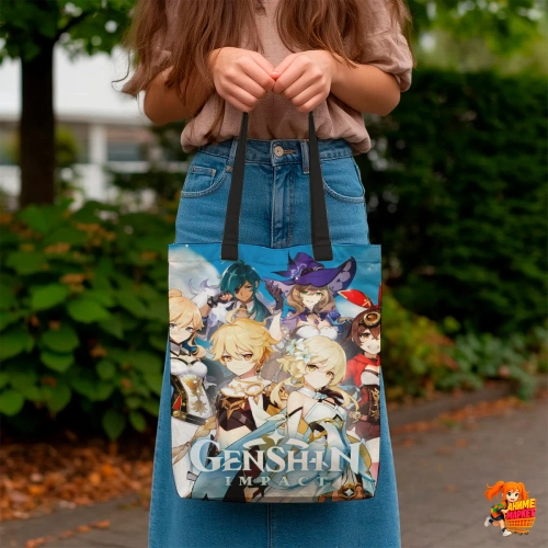 Сумка шоппер с принтом Genshin Impact
