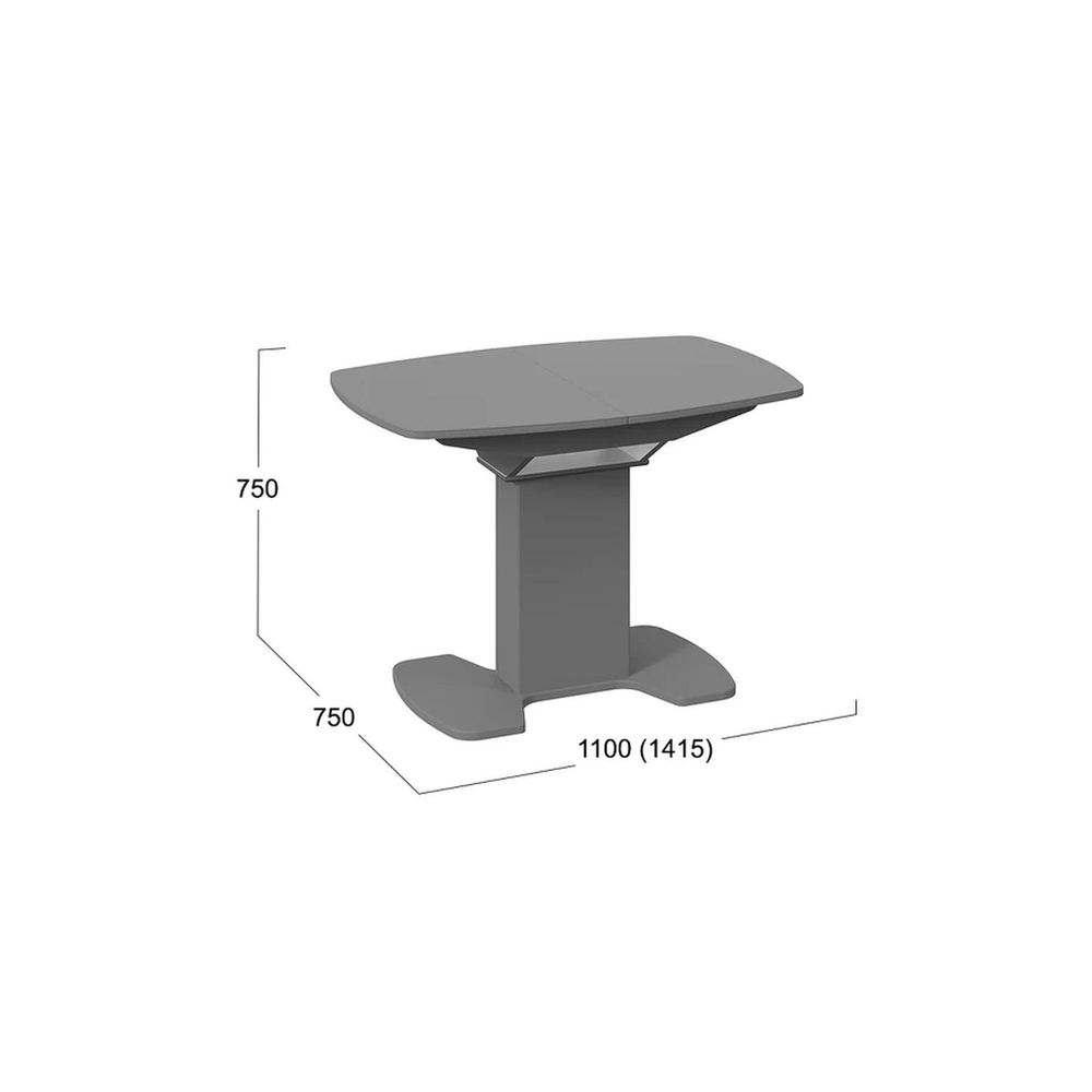Стол кухонный обеденный раздвижной Белый Глянец/Стекло Белое, Портофино, 110х75х75 см