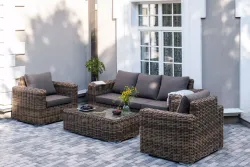 "Палермо" лаунж-зона из искусственного ротанга, цвет соломенный