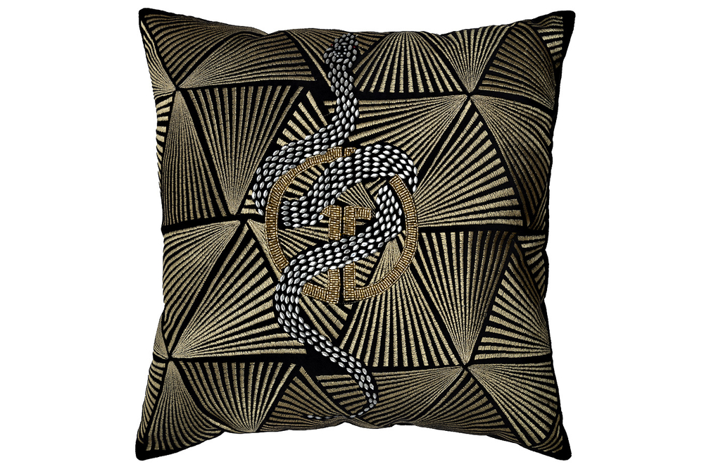 Подушка декоративная 45x45 Garda Decor Антик черная