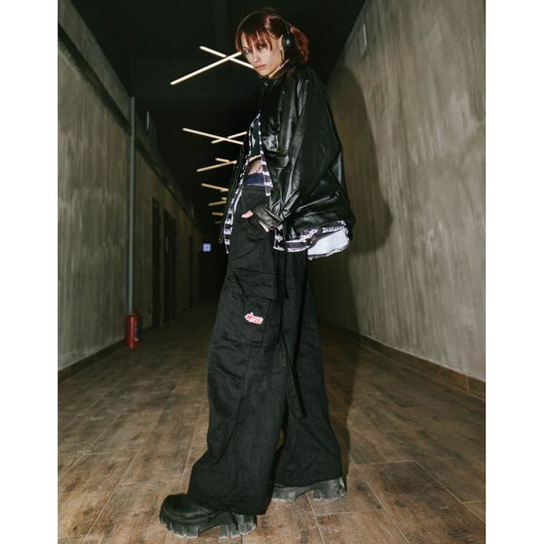 Брюки Хлопковые Карго черные - фото 2