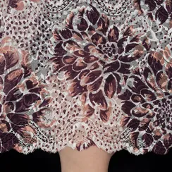 Кружево эластичное кремовое/хризантемы 22 см, Китай