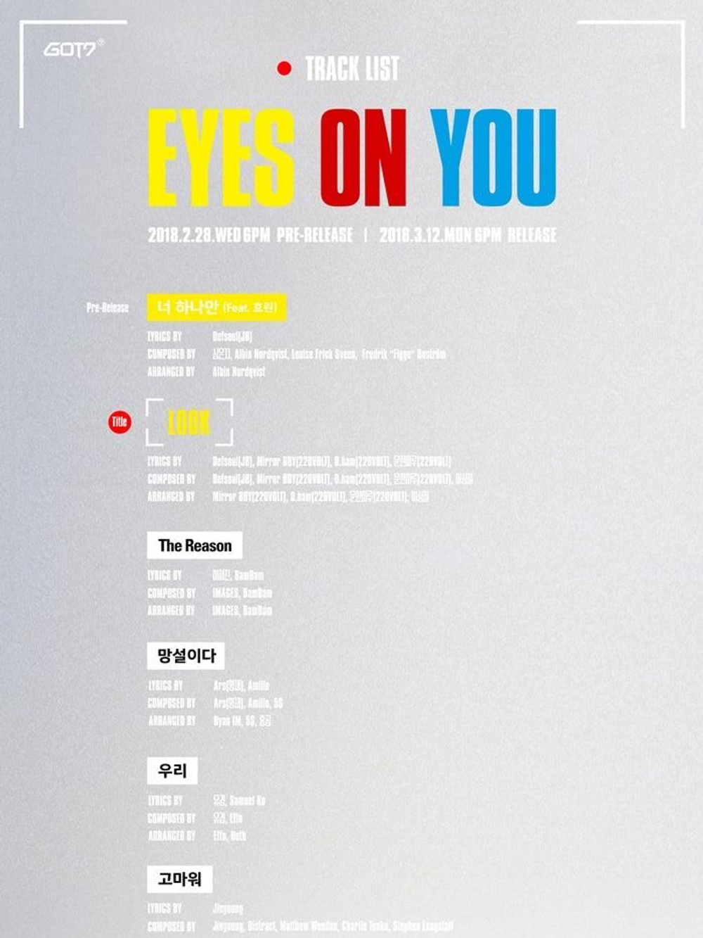 Альбом GOT7 - Eyes On You Mini Album RANDOM Version