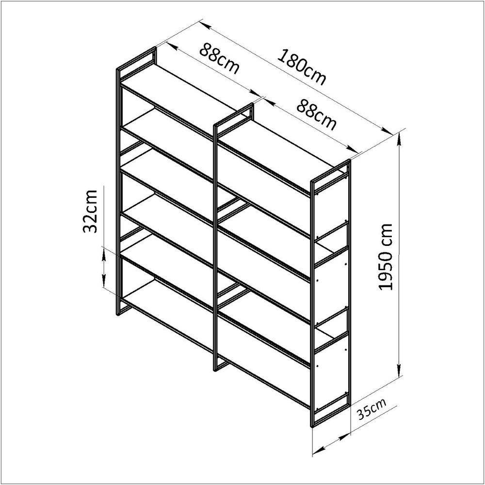 Стеллаж, 180х35х195, Бьерн, напольный, для книг, деревянный, в ванную и прихожую, для кухни, дуб, La Redoute