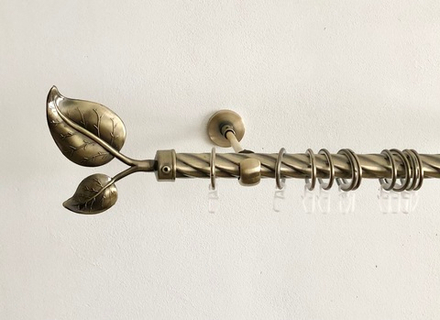 Карниз кованый витой "Вяз Ост" d25 мм однорядный, цвет бронза