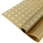 Упаковочная бумага, Крафт 40гр (0,7*10 м) Верже, Точки, Белый, 1 шт.