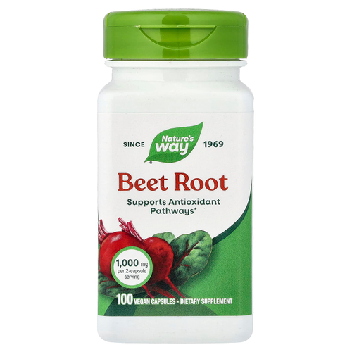 Nature's Way, свекла, 100 веганских капсул (0,5 г в 1 капсуле)