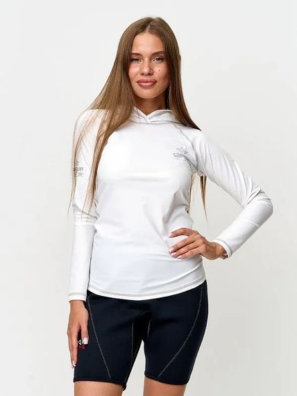 Футболка рашгард лонгслив Sargan Агидель Худи UPF 50+ белый