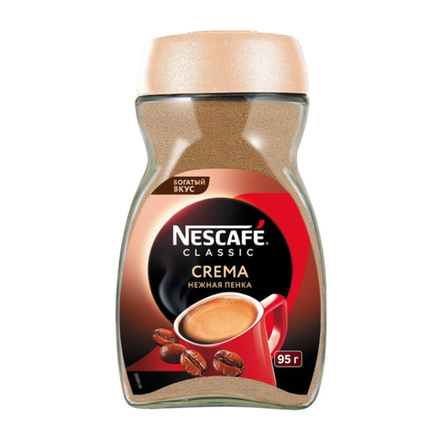 Кофе растворимый Nescafe Classic Crema, 95 г, стеклянная банка