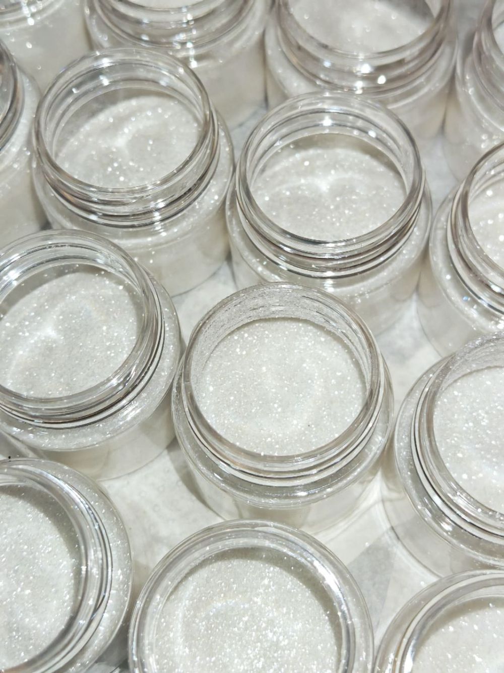 Блёстки Глиттер 301-02мм Белый прозрачный глянец - универсальные