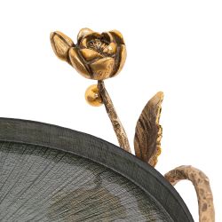 Фруктовница-конфетница Нимфея (поднос) Бронза Зеленый