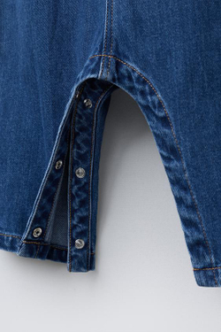 ZARA ДЖИНСОВЫЙ КОМБИНЕЗОН, ВЫЦВЕТШИЙ СИНИЙ