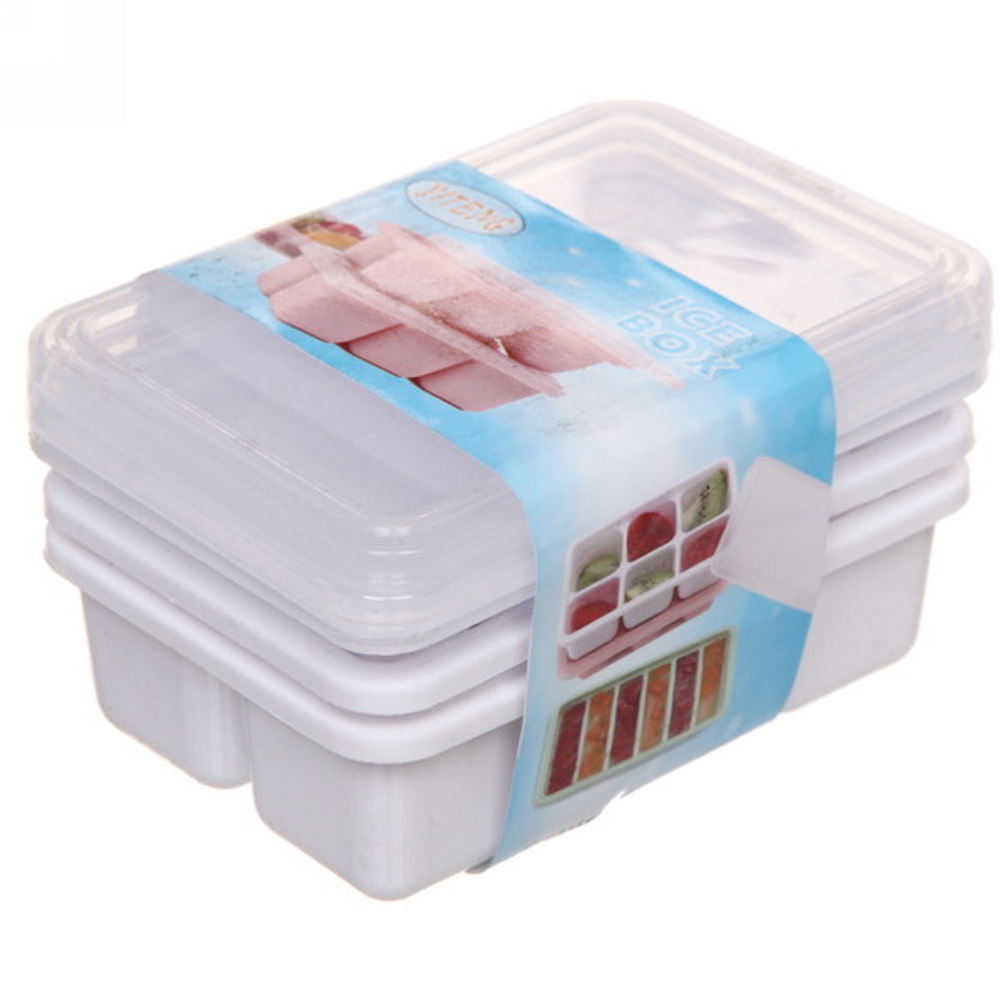 Форма для приготовления мороженого 3шт в наборе с крышками «Микс» 10,5*7,5см