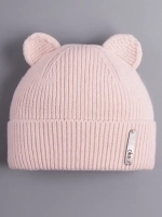 Шапка вязаная демисезонная с ушками