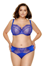 Бюстгальтер Pamela с мягкими сетчатыми чашками с вышивкой (Размер: 85E) (Цвет: синий)