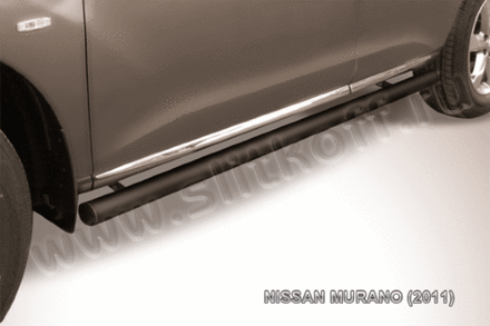 Пороги стальные Nissan Murano (2010-2015) d76 труба (черные)