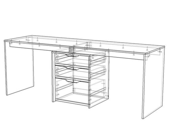 Стол  ГРАНД-ЛАВОРО /1800*750*500/ слива валлис / слива валлис