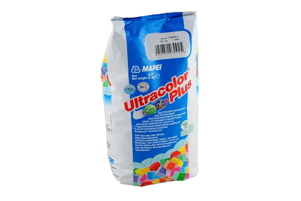 Затирка для швов MAPEI ULTRACOLOR PLUS №132 с водоотталкивающим и антигрибковым эффектом, бежевый 2кг 6655