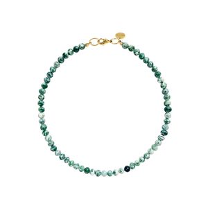 Колье из бусин камня ( green spot jasper )