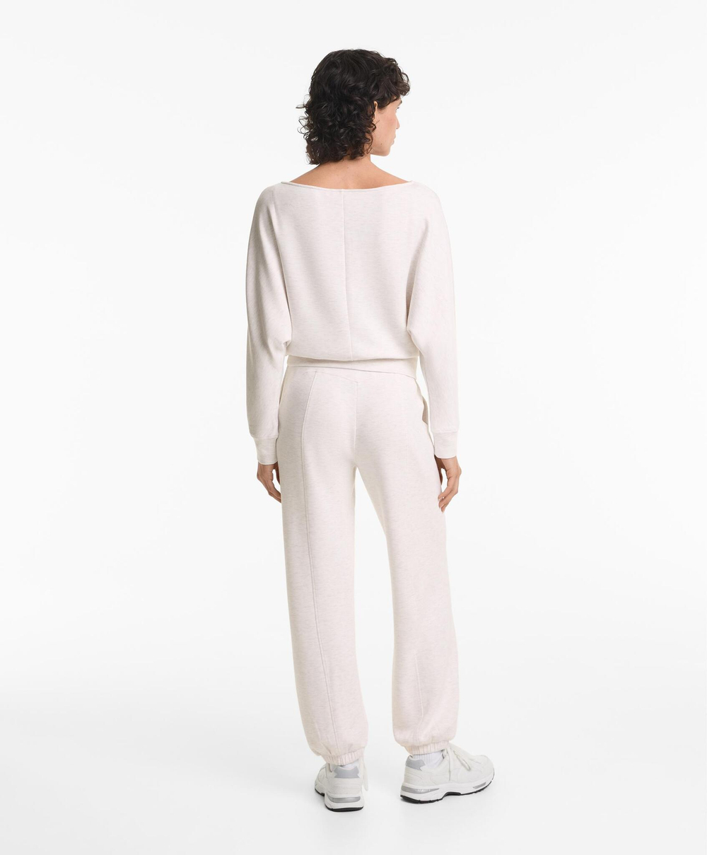 Oysho Толстовка укороченная с перекрещивающейся спинкой и модалом, меланж