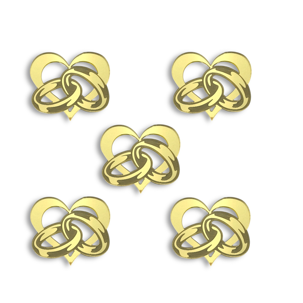 Топпер Декор "Сердечко свадебное" 4,5см 5шт акрил