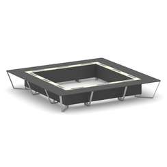 Steel Meet Стол переговорный квадратный KM-PR.B.SP-24K Антрацит/Ваниль Глянец/Металл Серый 4800*4800