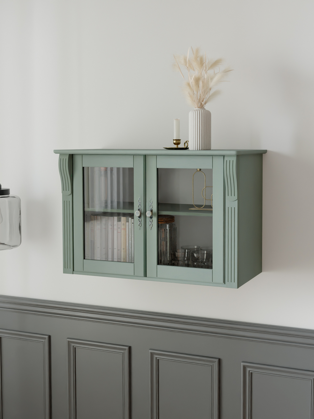 Шкаф навесной Сюзанна, деревянный, эвкалипт