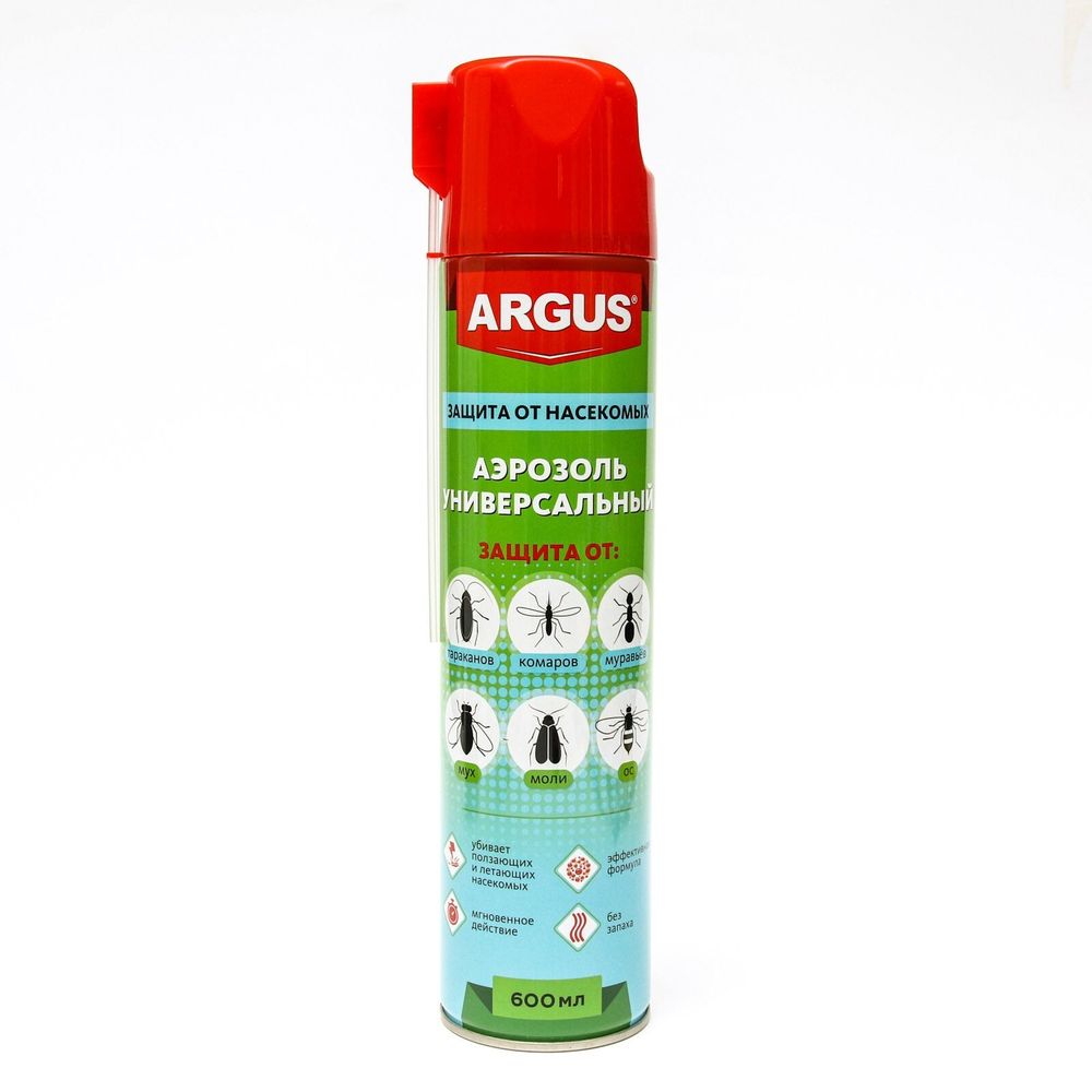 Аэрозоль от всех видов насекомых Argus MAX без запаха 600мл.