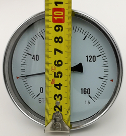 Термометр биметаллический  БТ-51.211 (0+160) 64мм, G1/2, 1.5, осевой, показывающий