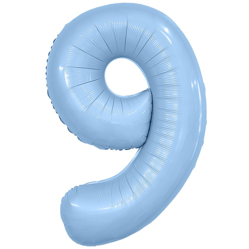 Шар фольгированный Цифра 9 101 см (Голубой)