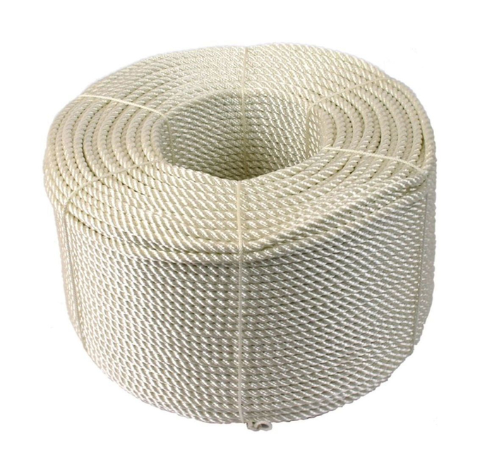 Веревка якорная 3-прядная d14мм, L150м, белый, Marine Rocket