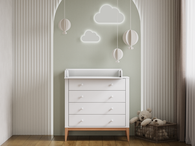 Комод с пеленальным столиком Lunna Darsi цвет белый/бук