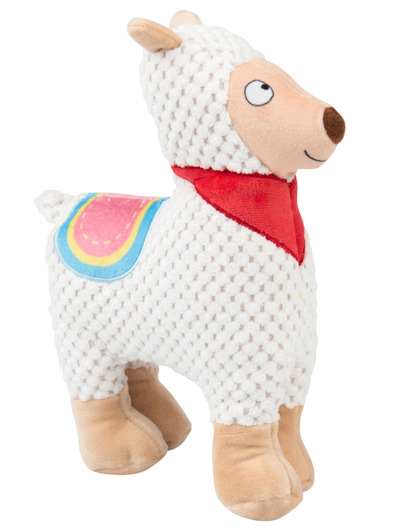 Игрушка Mr.Kranch для собак Лама плюшевая с пищалкой 20 см белая