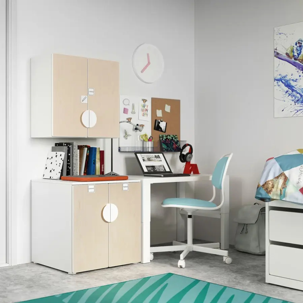 Шкаф детский - IKEA SMÅSTAD/SMASTAD, 60x30x60 см, белый/бежевый,  СМОСТАД  ИКЕА